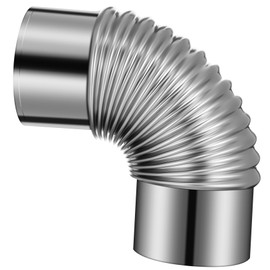 TEHAUX Stainless Steel Elbow Chimney Exhaust Flue Durable Rustproof Vent for Kitchen Bathroom Dryer Room Greenhouse Flame Retardant Leakage Easy to Install