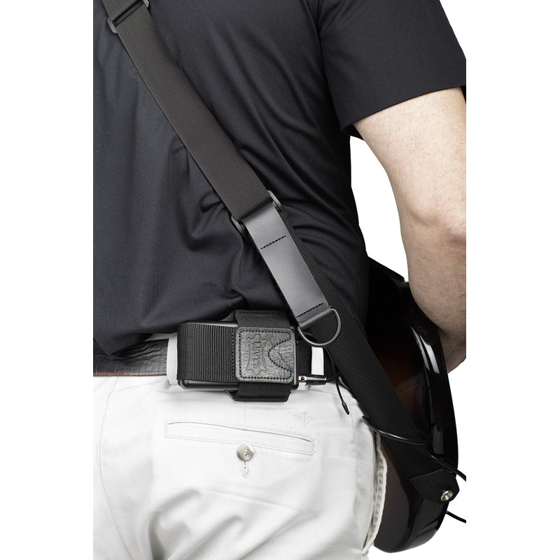 Levy's Leathers MM14-BLK Wireless Transmitter Bodypack Holder, Black Leather