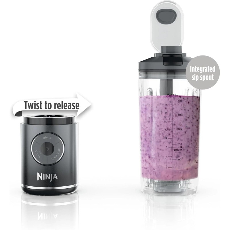 Ninja BC251GY Blast Max Cordless Blender, 22oz, Gray - Certified
