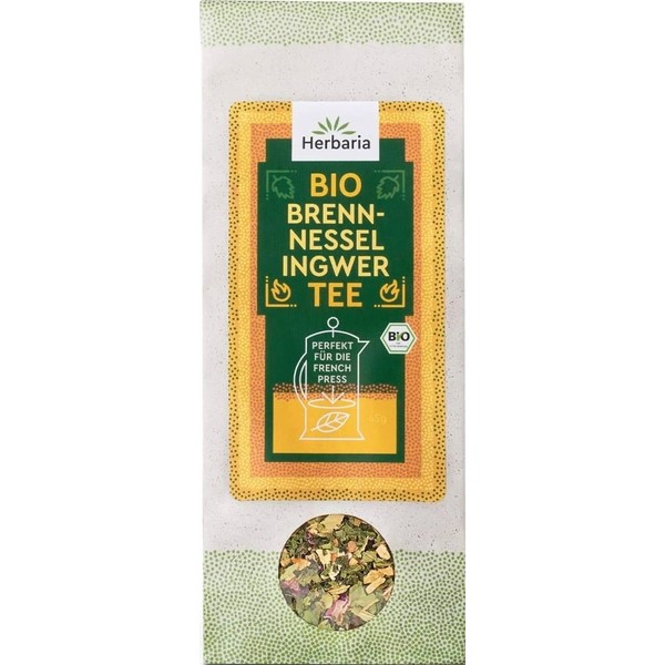 Herbaria Organic French Press Tea - Nettle Ginger, 45 g