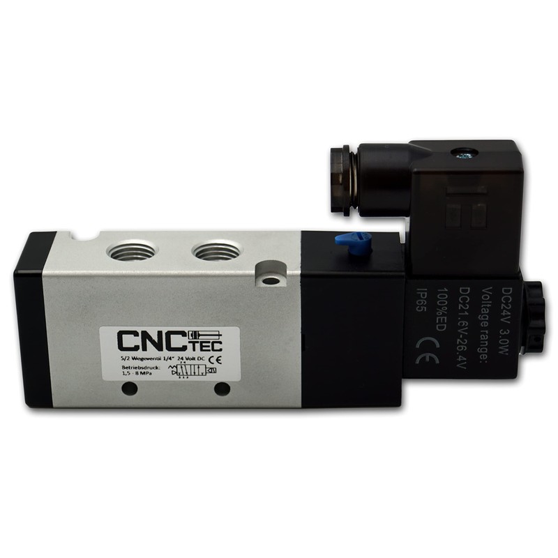 Pneumatic Solenoid Directional Valve 5/2 Way 1/4 Inch 24 Volt