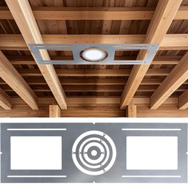 6 Pack New Construction Mounting Plate with Symmetric Round Hole - 3/4/6 Inch LED Recessed Lighting Kits Wafer LED Lights,26" Length, Shallow Recessed Light Housing (Symmetric 3-4-6, 6 Pack)