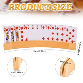 Ksvaye Pack of 2 Children's Playing Card Holder Wooden Card Holder Playing Cards Hands-Free Card Stand 33 cm Playing Card Stand Hands Poker Card Holder for Children Seniors Adults