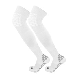 TCK Defender Over the Knee Football Socks (White, Large)