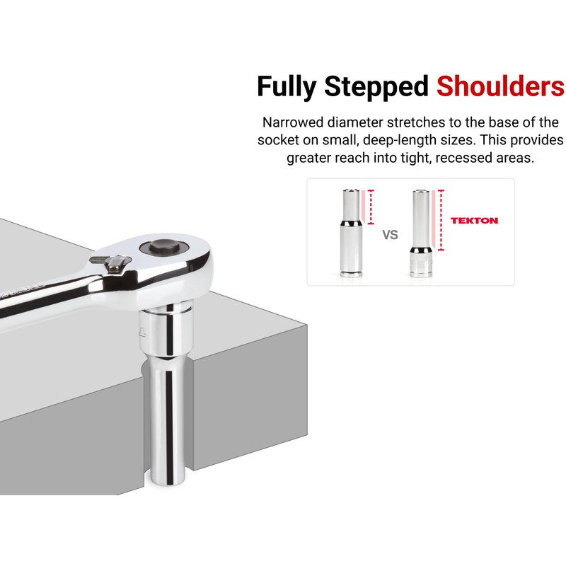 TEKTON 1/2 Inch Drive x 24 mm Deep 6-Point Socket