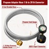 CALPOSE 6 Feet Propane Adapter Hose with Gauge, 1lb to