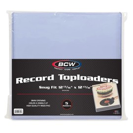 BCW Vinyl Record Album Topload Holder - 5 Pack | Snug Fit, Protective Storage Case for Vinyl Records | 9MM Slot Depth | Record Storage Accessories | Rigid Plastic Vinyl Record Holders
