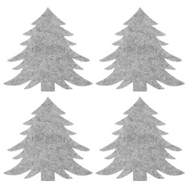 4PCS Christmas Tree Cutlery Holder Felt Christmas Tableware Holders Forks Bag Xmas Tree Silverware Pouch Pockets Xmas Dinner Table Centerpieces Decor