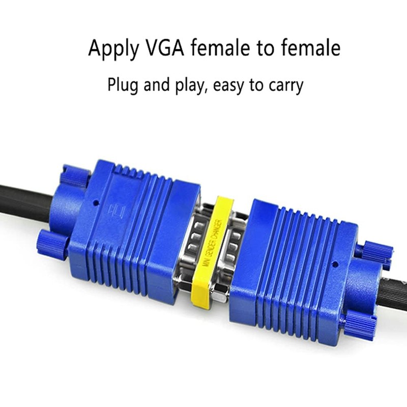 CABLEPELADO VGA Male to Male SVGA Coupler Gender Changer Adapter