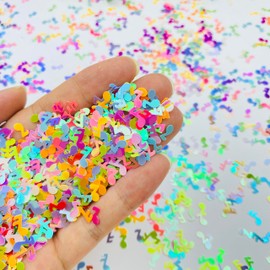 3000Pcs Music Confetti PVC Music Note Musical Confetti for Music Party Recital Reception Baby Shower Wedding and Birthday Party Decoration (Mixed)