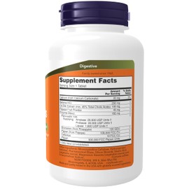 NOW Foods Supplements, Super Enzymes, Formulated with Bromelain, Ox Bile, Pancreatin and Papain, 180 Tablets