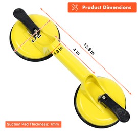 Glass Suction Cups Heavy Duty Aluminum Vacuum Plate Handle Holder Hooks to Lift Large Glass/Floor Gap Fixer/Tile Suction Cup Lifter/Pad for Lifting/Dent Puller