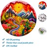 Bgraamiens Puzzle 3D Visual Needle Point Style Gorge with Flowers