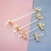 MFYS 2-1/2" Square Clear Acrylic Handles Gold Kitchen Cabinet T