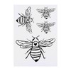 4 x 'Bee with Heart' Temporary Tattoos - Water Resistant,