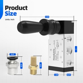 Pneumatic Solenoid Valve, Hoodutric 1/4"NPT 5 Way 2 Position Air Hand Lever Operated Valve Manual Control Push Pull Solenoid Air Valve 4H210-08