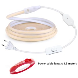 Q.Laomi COB LED Strip 3 m, Super Bright COB LED Strip 230 V Direct Connection LED Strip, DIY Flexible Waterproof IP65 LED Light Strip, Light Strip for Indoor and Outdoor Lighting, 3000 K Warm White, 3