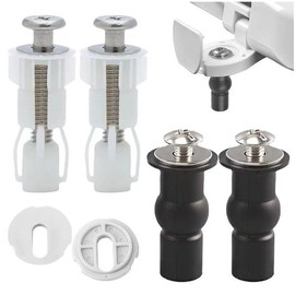 Toilet Seat Hinges Screws Kit, 4Pcs Toilet Lid Hinges Fittings Lid Top Fixing Nuts Universal Hinge Replacement Screws for WC Covers Blind Hole