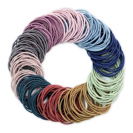 Hanyousheng Pack of 200 Girls Hair Bobbles, 4.5 cm Braid Bobbles Girls, Without Metal Hair Bobbles, Multicoloured Hair Bands, Ponytail Holder, Hair Accessories, 2 mm Elastic Hair Bobbles for Girls,