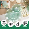 Pryntono 175PCS Green Plastic Plates with Gold Trim, Disposable Party