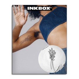Inkbox Temporary Tattoos, Semi-Permanent Tattoo, One Premium Easy Long Lasting, Waterproof Temp Tattoo with For Now Ink - Lasts 1-2 Weeks, Flower Tattoo, 5 x 2 in, Floresco