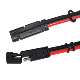 [2 PACK] SPARKING 3FT 12AWG SAE to SAE Extension Cable 2Pin Bullet Quick Connect Heavy Duty Wire Harness with Waterproof Cap(3FT)