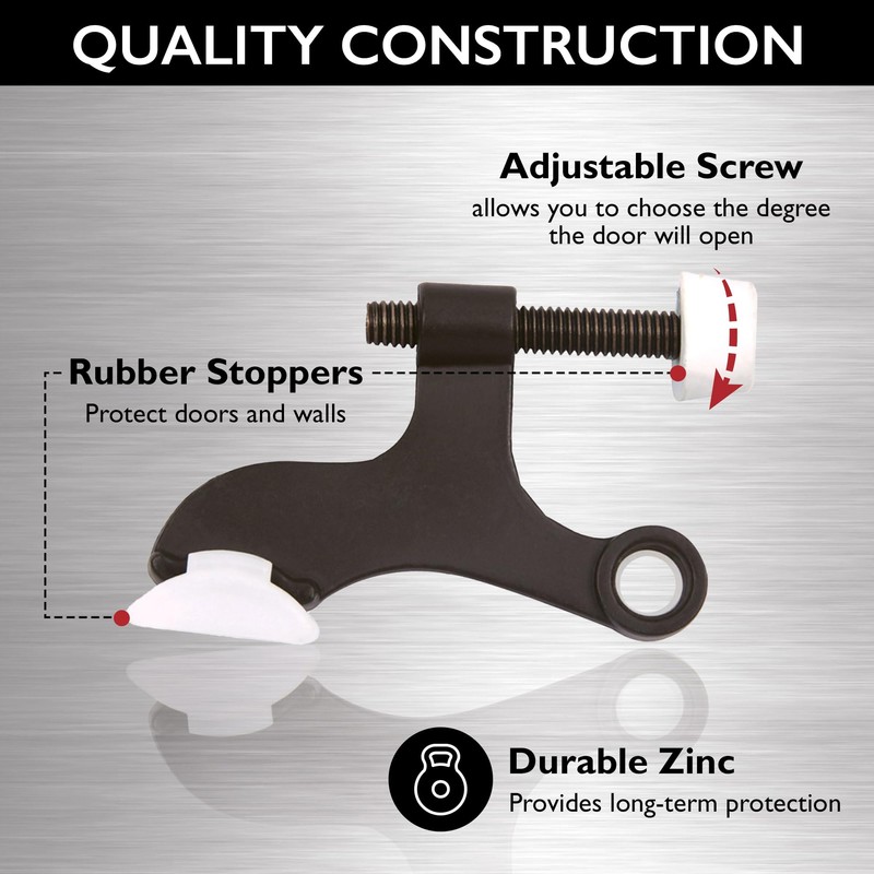 Hollow Core Hinge Pin Door Stop Wall Protector with Rubber