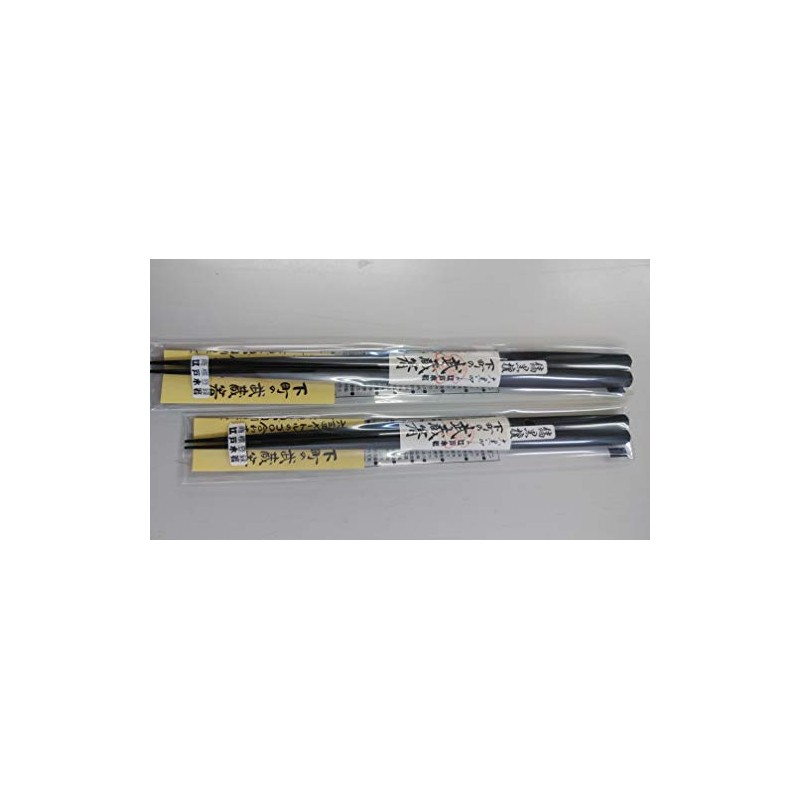 大黒屋江戸木箸 極上縞黒檀 下町の武蔵箸 (変則六・三・四角削り／やや太身) ◆１膳 大サイズ：24.0cm