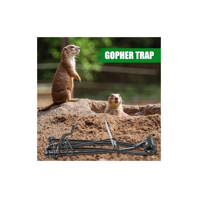 8 Pack Mole Gopher Traps for Outdoor Lawn and Garden,