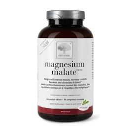 New Nordic Magnesium Malate | For Normal Functioning Muscles, Electrolytes, Sustained Energy | Tablet 90 Count (Pack of 1)