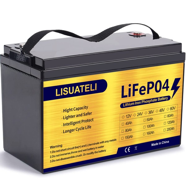 LISUATELI 12V 100Ah LiFePO4 Lithium Battery, Grade A Cells 5000+