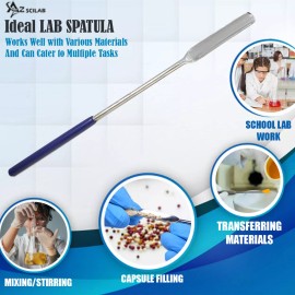 A2Z Scilab Stainless Steel Micro Lab Scoop Spoon Spatula Sampler Vinyl Grip Handle - 9"