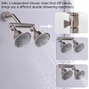 KAPHOME Double Shower Head with Shower Shut-Off Valves,2 Shower Head