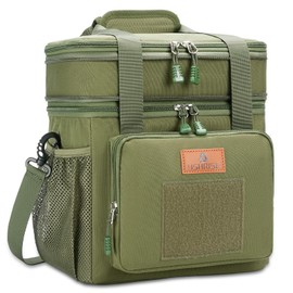 Lunch Bag, Double Layer Insulated Large Cooler Bag for Men Adults Waterproof Leakproof Durable Lunch Bag for Work Picnic Outdoor Army Green HSHRISH