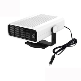 Baceyong 12V 12W Car Heater, 2-In-1 Ev Heater Fan, Windshield Defroster, Window 360 ° Rotation White, white