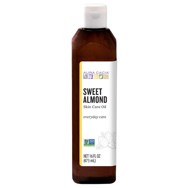 Aura Cacia Sweet Almond Skin Care Oil | GC/MS Tested for Purity | 480ml (16 fl. oz.)