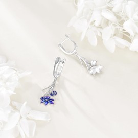 Tulip Earrings 925 Sterling Silver Enamel Tulip Earrings Dangle Flower Jewellery Tulip Jewellery Gifts for Women Female