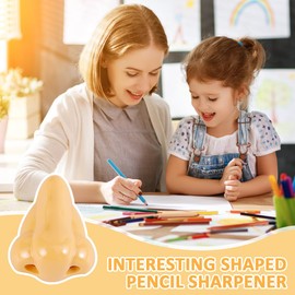 3 Pencil Sharpeners, Nose Shaped Sharpener, Pencil Sharpener for Children, Pencil Sharpener, Funny Stationery, Pencil Sharpener with One Hole, Compact and Portable, Suitable for Students, Plastic