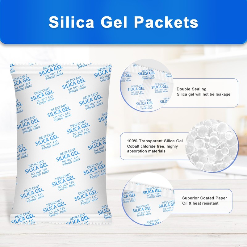 Large Silica Gel Packets, 600 Gram 3 Packs Desiccant Packs