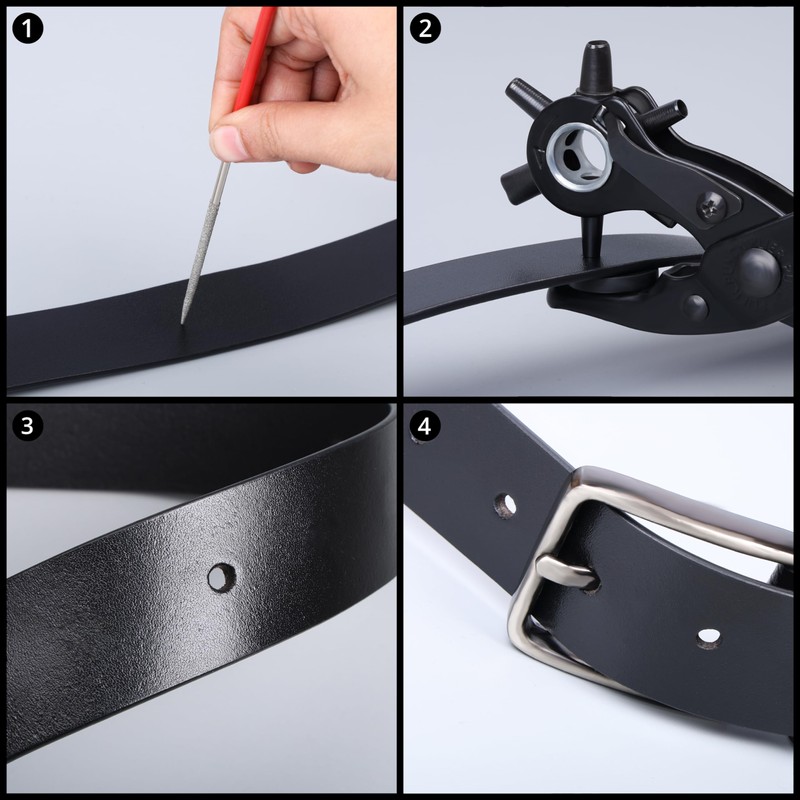 Kurtzy Leather Hole Punch - 6 Different Sizes - Heavy