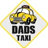 Generic Dads Taxi Car Sticker, Yellow, Vinyl, Cartoon Style, Waterproof,
