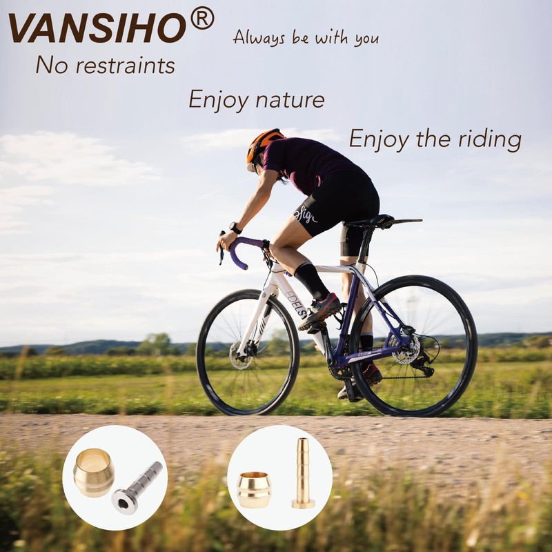 VANSIHO (10 set) Bicycle Brake Olive and Brass Insert Kit