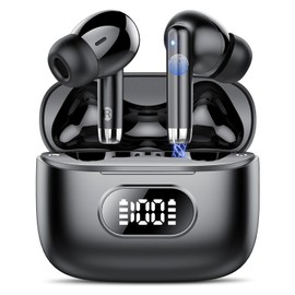 Headphones Wireless Bluetooth 5.3 In-Ear Headphones Bluetooth with 4 ENC Noise Cancelling Mic, Wireless Headphones 50H Earbuds Deep Bass (Rose)