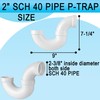 (2" PVC P-Trap, 1 Pack) Asterbacks 2 inch PVC P-Trap