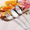 Pearled Serving Utensils Set of 6, E-far Stainless Steel 8.7