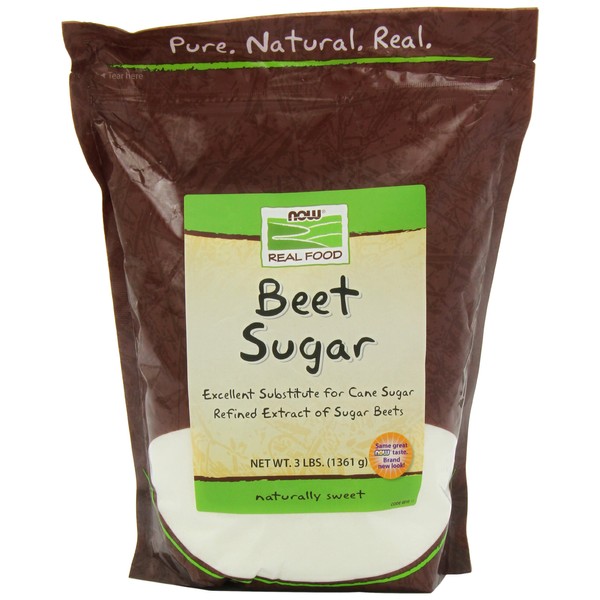 NOW Foods Beet Sugar, 3-Pound (Pack of 2)