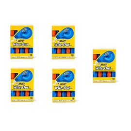 BIC Wite-Out Brand EZ Correct Correction Tape, White, 10-Count - 5 Pack