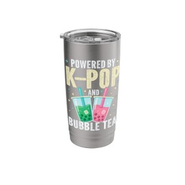 Powered by KPOP and Bubble Tea Boba Korean Milk Matcha Anime Stainless Steel Insulated Tumbler