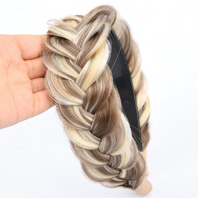 BOBIYA Wide Braided Headband with Teeth Braid Headbands With Teeth