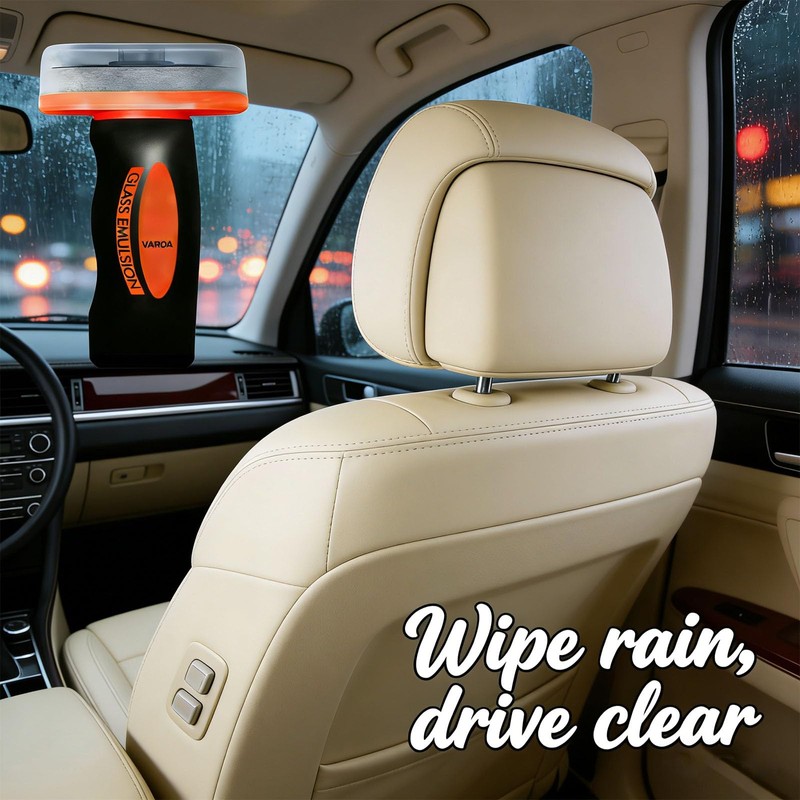 New-Car Clear, 2-In-1 Car Glass Oil Film Removal Cleaner, Sponge